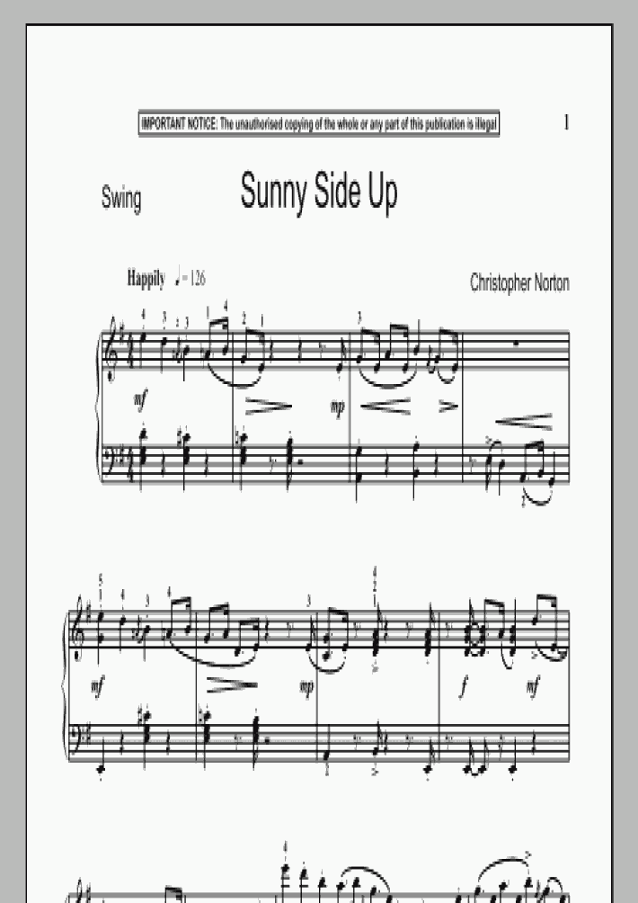 Sunny Side Up Piano Sheet Music OnlinePianist