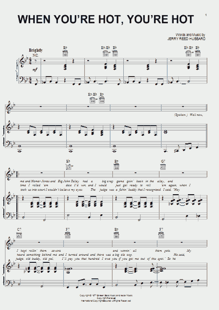 When You're Hot, You're Hot Piano Sheet Music When You're Hot, You're Hot Piano Sheet Music