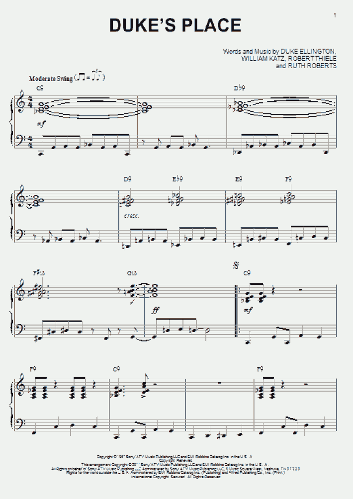 Duke's Place Piano Sheet Music OnlinePianist