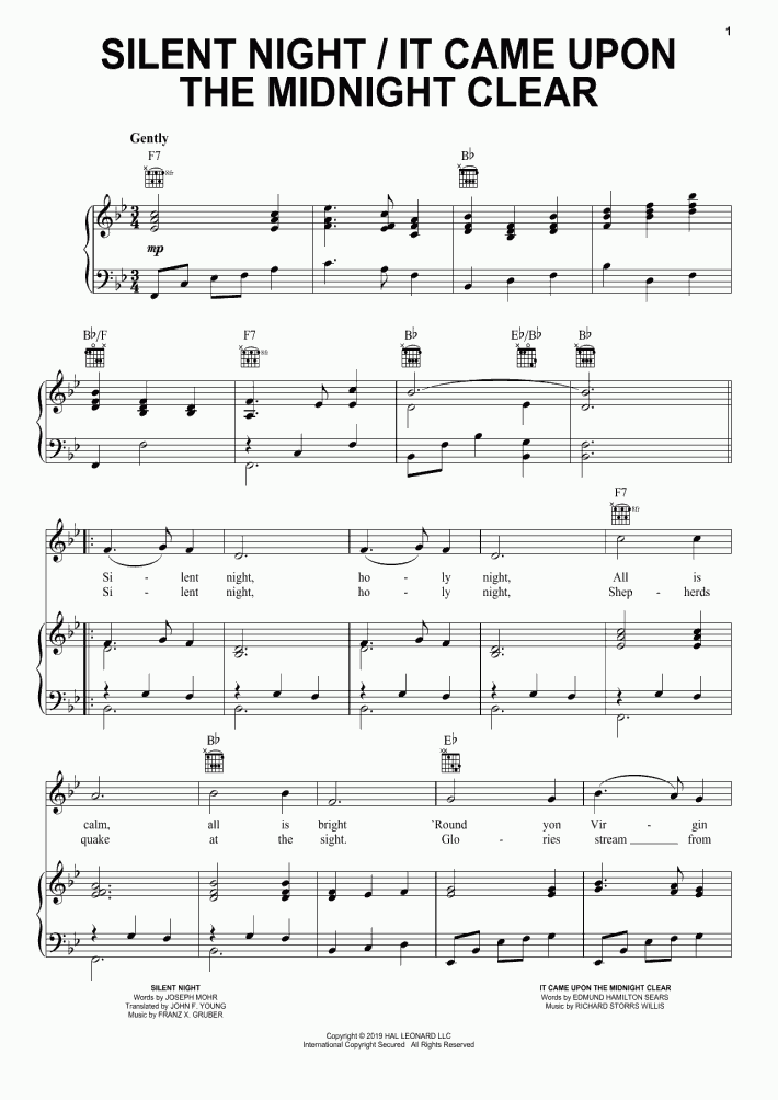 Silent Night It Came Upon The Midnight Clear Piano Sheet Music Clearsightmusic.com follow @flame314 & @mikereal314. onlinepianist