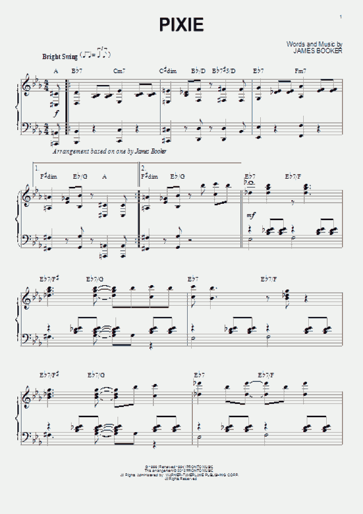 Pixie Piano Sheet Music OnlinePianist
