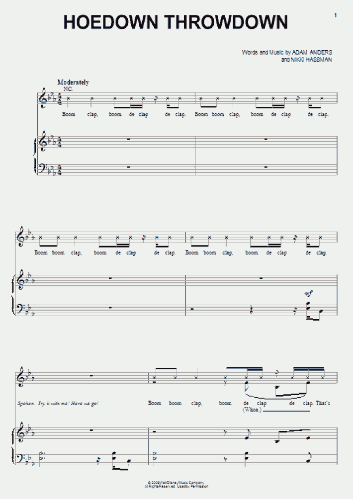 Hoedown Throwdown Piano Sheet Music Onlinepianist onlinepianist