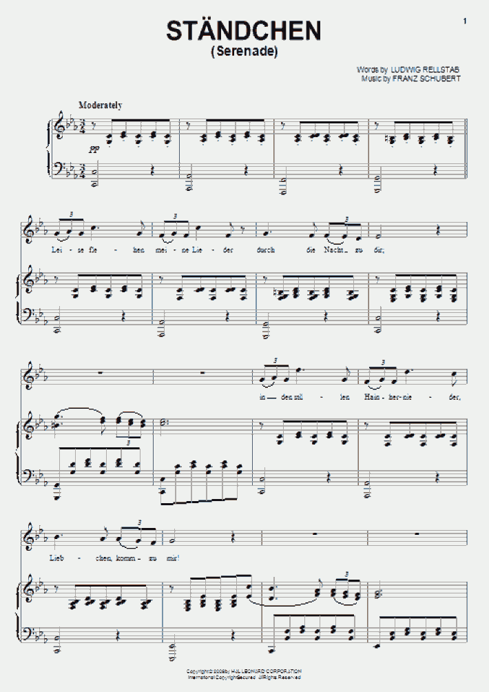 Serenade Piano Sheet Music OnlinePianist
