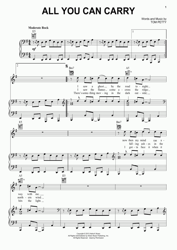 All You Can Carry Piano Sheet Music OnlinePianist