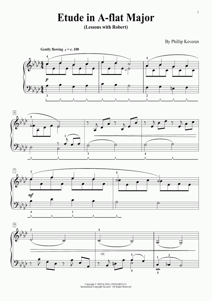 Etude In A- Flat Major Piano Sheet Music