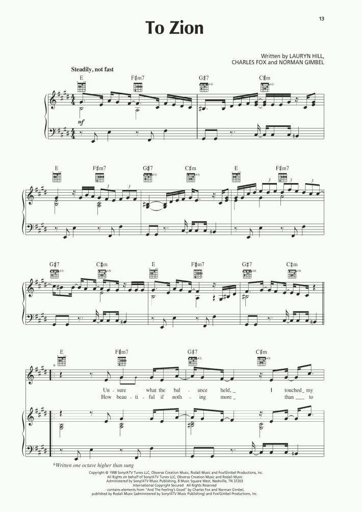 To Zion Piano Sheet Music OnlinePianist