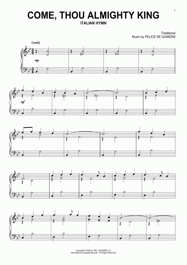 Come Thou Almighty King Piano Sheet Music Come, and your people bless, and give your word success; onlinepianist