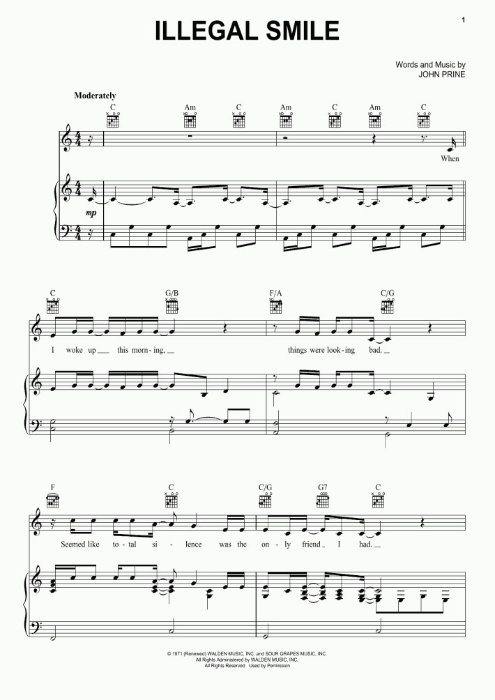 Illegal Smile Piano Sheet Music OnlinePianist