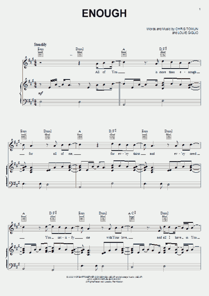 Enough Piano Sheet Music OnlinePianist
