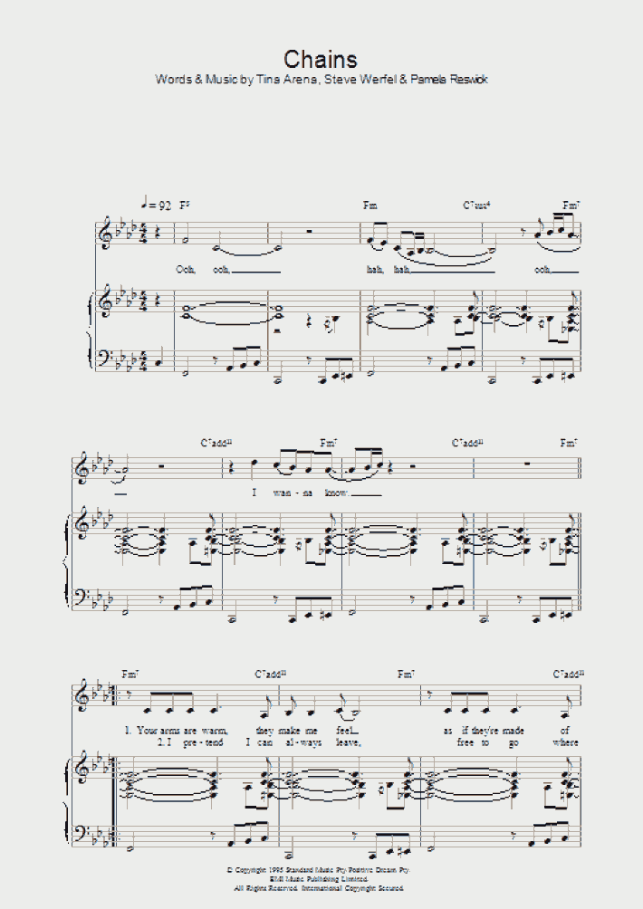 Chains Piano Sheet Music OnlinePianist