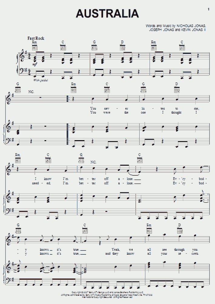 Australia Piano Sheet Music OnlinePianist
