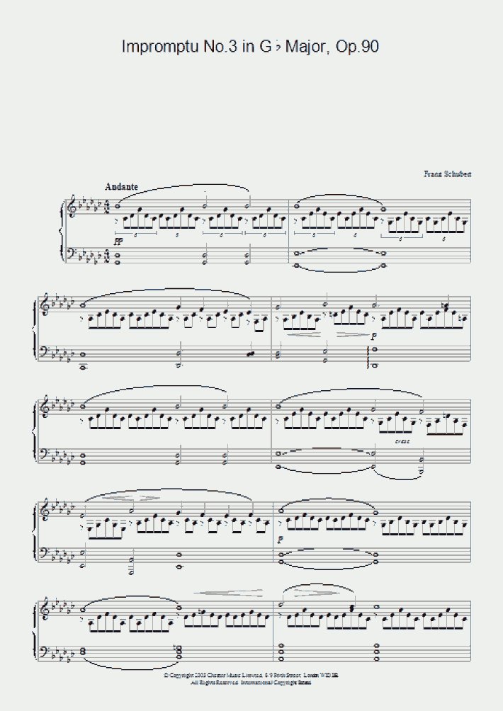 Schubert Impromptu Op 90 No 3 Partition