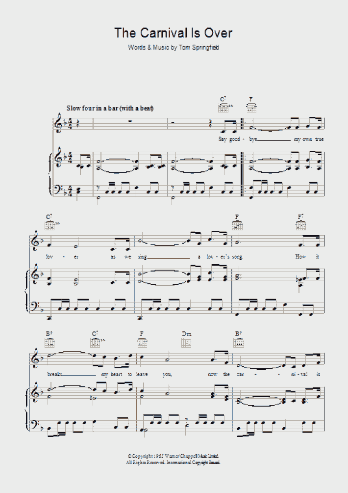 The Carnival Is Over Piano Sheet Music OnlinePianist The Carnival Is Over Piano Sheet Music OnlinePianist