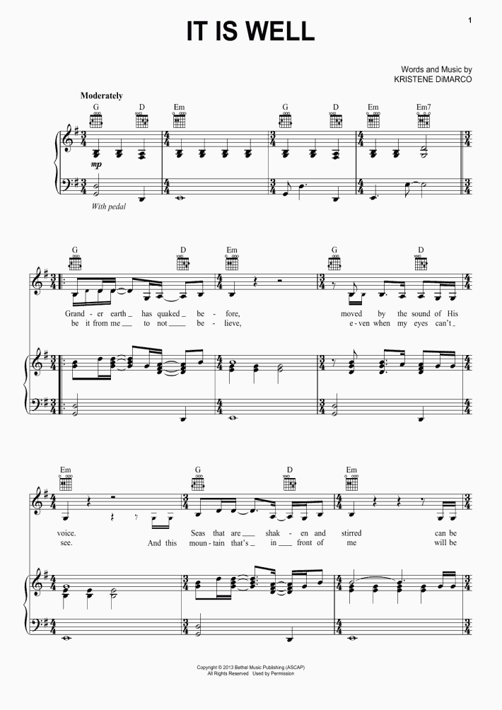 It Is Well Piano Sheet Music | OnlinePianist