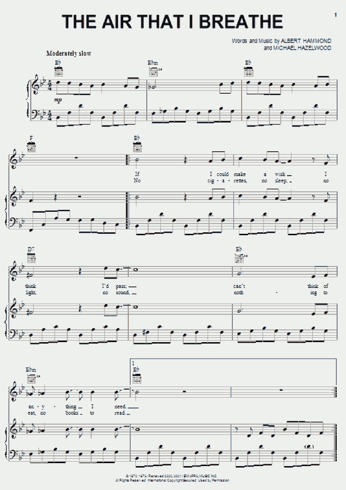 The Air That I Breathe Lyrics