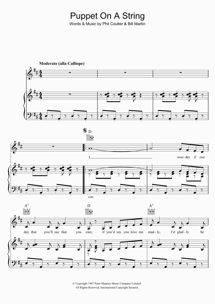 Puppet On A String Piano Sheet Music OnlinePianist