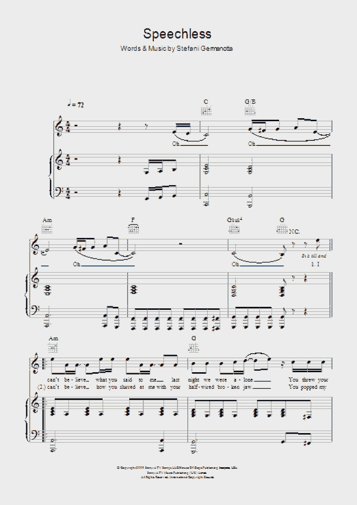 Speechless Piano Sheet Music OnlinePianist